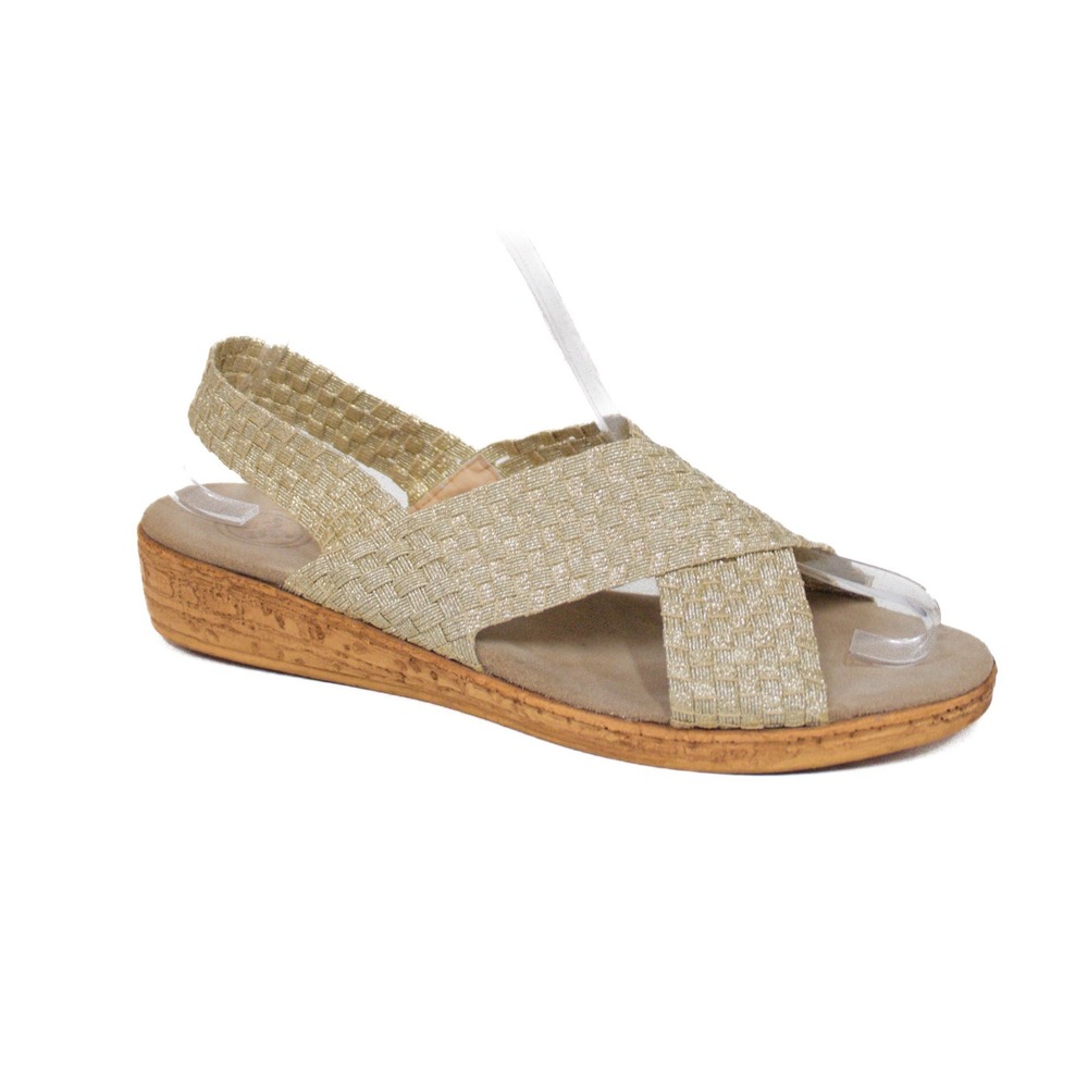 CHARLESTON SHOE Co. Cross-Strap Demi-Wedges-Atlantic